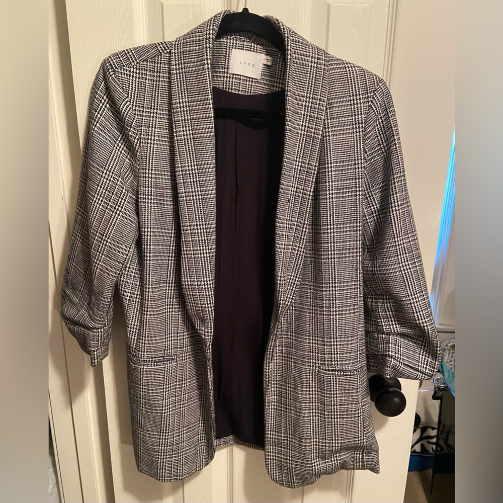 Lush brand blazer.  Black/ grey plaid. Size medium